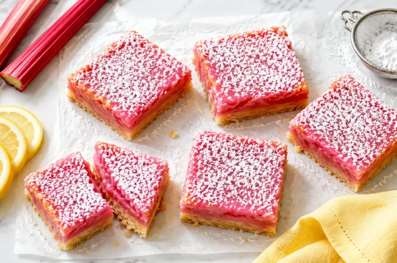 Homemade Lemon Rhubarb Bars Recipe