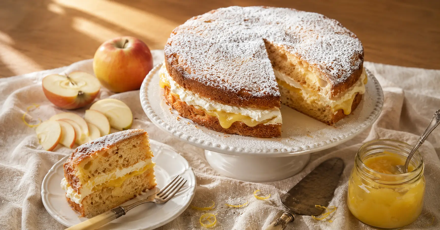 Mary Berry Apple and Lemon Curd Cake Recipe
