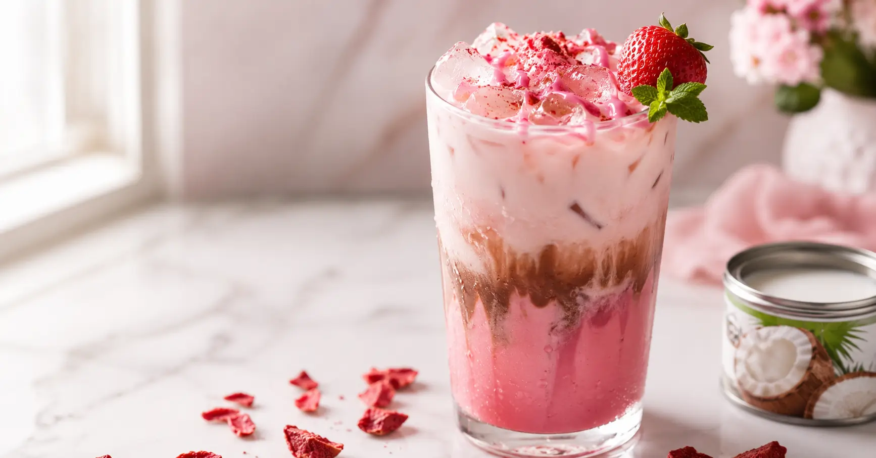 Pink Coconut Iced Latte Recipe