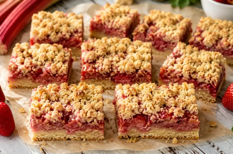 Strawberry Rhubarb Crumb Bars Recipe