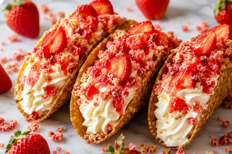 Strawberry Crunch Cheesecake Tacos Recipe