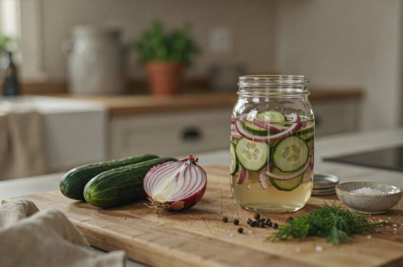 Meta Title: Cucumbers and Onions in Vinegar: Easy Old-Fashioned Recipe